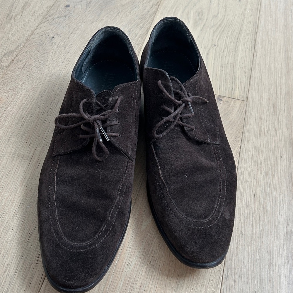 Hugo Boss Dark Brown Suede Dress Shoes